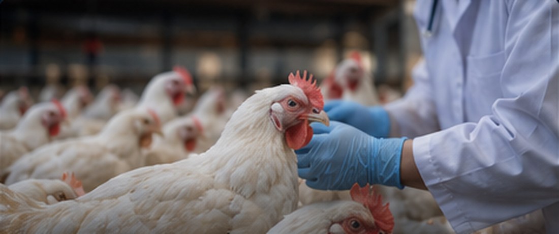 Veterinary poultry health and flock inspection — illustrative imagery